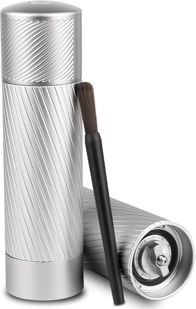 Homnoble Professional Grade Salt Mill, Heavy Duty Refillable Aluminum Manual Salt Mill with Adjustable Coarseness and Ceramic Blade