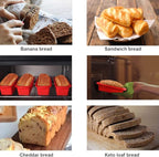 SILIVO 4 Pack Mini Loaf Pans - Nonstick Mini Bread Loaf Pans, Silicone Small Baking Pans for Loaf, Bread and Meatloaf - 5.7x2.5x2.2 inch
