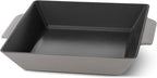 Zakarian x Dash Nonstick Cast Iron Grilling and Roasting Pan - Oven-Safe Cookware - Titanium Ceramic Nonstick Coating - Great for Roasting Veggies, Meats, and More - Gray, 11-Inch