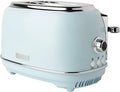 Haden Heritage 2 Slice Wide Slot Stainless Steel Toaster with Adjustable Browning Control & Non-Slip Feet, Turquoise & Chrome