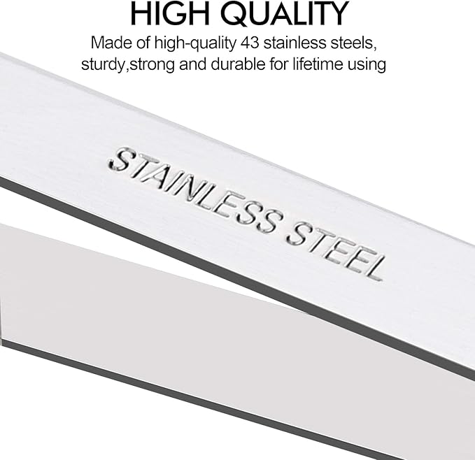 ZAUGONTW Fish Bone Tweezers, Professional Stainless Steel Flat and Slant Pliers Set for Kitchen Salmon Trout, 1 SET