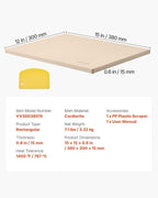 VEVOR Pizza Stone, 15 x 12 x 0.6 in Rectangular Cordierite Pizza Stone, Extra Large Baking Stone with Scraper, 1450℉ Heat-Resistant Bread Stone, for Kitchen Oven, Baking Bread & Pizzas, BBQ Grill