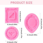9 PCS Picture Frame Fondant Silicone Molds Frame Chocolate Silicone Molds Vintage Style Photo Frame Moulds for Cake Decorating Cupcake Topper Chocolate Candy Polymer Clay