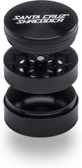 Santa Cruz Shredder Metal Herb Grinder Knurled Top for Stronger Grip 3-Piece Large 2.7" (Black)