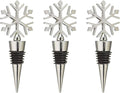 3 PCS Snowflake Design Wine Bottle Stopper Alloy Beverage Bottle Stopper Bar Wine Tool