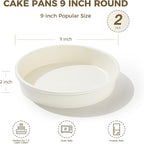 HONGBAKE Nonstick Ceramic 9 Inch Round Cake Pan Set of 2, Heavy-Duty Aluminized Steel round cake pans with Diamond Texture, Non-Toxic Cake Molds, Cake Pans Sets for Baking Cheesecake, Cream