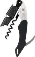 Vintorio Professional Waiters Corkscrew - Wine Key with Ergonomic Rubber Grip, Beer Bottle Opener and Foil Cutter (1 Pack)