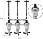 3 Bottle Wall Mounted Liquor Dispenser Bar Butler Bracket Solo Optic Spirit Wine Beer Alcohol Bottle Beverage Stand Revolving Nozzle Drinkware Set