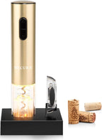 Secura Electric Wine Opener, Automatic Bottle Corkscrew Opener with Foil Cutter, Rechargeable (Champagne Gold)