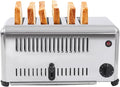 Electric 6 Slice Toaster, 1680W Stainless Steel Commercial Toaster with 6 Wide Slot, 1-5 Minute Timer Bread Baking Machine with Crumb Tray or Home Bakery Restaurant Dessert Store