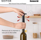 WOTOR Wine Stoppers Vacuum, Silicone Wine Saver & Preserver, Reusable Bottle Sealer, Keep Fresh (Black, 12 Pieces)
