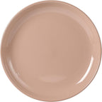 Gibson Home Rockaway 12 Piece Plates and Bowls Matte Outside/Shiny Inside Glaze Service for 4 Dinnerware Set - Pink - Dishwasher and Microwave Safe