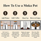 Stainless Steel Stovetop Espresso Maker – Italian Moka Pot, Induction Compatible Espresso Coffee Maker with Safety Valve (10 Cups)