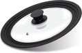 Lerykin Tempered Glass Lid - Universal Lid with Heat Resistant Silicone Rim for Pots, Pans and Skillets - Pan Cover Replacement Lid Fits 8", 8.5" and 9.5" Diameter Cookware