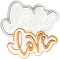 Flycalf Love Cookie Cutters with Plunger Stamps Baking Dough Tools Wedding Cake Shapes PLA Accessories Cutter Molds for Birdesmaid Decorative Party 3.5" Kitchen Supplies