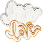 Flycalf Love Cookie Cutters with Plunger Stamps Baking Dough Tools Wedding Cake Shapes PLA Accessories Cutter Molds for Birdesmaid Decorative Party 3.5" Kitchen Supplies