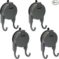 Heavy Duty Double Hook Suction Cup Hangers for Bathroom & Kitchen, 4 Pack Vacuum Wall Hooks, Strong Removable No Drill Suction Hangers for Glass, Tile, Shower, RV (Gray - 4 Pack)