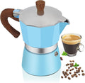 Aluminum 6 Cup 300ml Moka Pot Express Coffee Maker Stovetop Espresso Colorful Coffeemaker Italian Classic Style Brewing Greca Cafe Mocha Machine for Cafeteras Lover Camping Travel and Home Use 10oz