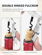 CORKAS Wine Key - 2Pack Handcrafted Professional Waiters Corkscrew, Compact Heavy Duty Wine Opener with Double Hinged, Foil Cutter and Bottle Opener, Birthday Gifts for Severs, Sommelier, Bartenders