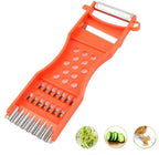 Vegetable Peeler,Saim Metal Scraper Fruit Grater Slicer Vegetable Peeler 7 in 1 Multifunction Kitchen Cutter Tool Orange 2 Pcs
