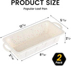 Vinino Silicone Bread Loaf Pan with Metal Reinforced Frame, 9.5 x 5 in Non-stick Silicone 1 lb Loaf Pan for Baking, 2 Pack Durable Bread Pan for Oven Dishwasher Safe - Cream