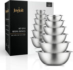 JoyJolt Stainless Steel Mixing Bowl Set - 6 Piece Nesting Bowls, 5qt to 0.5qt, Ideal for Kitchen, Cooking, Baking and Storage