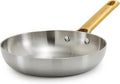 GreenPan Stainless Steel Tri-Ply Reserve 8” Frying Pan Skillet, Multiclad Cookware, Induction, Oven & Broiler Safe to 600°F, Heat Responsive Core, Dishwasher Safe, Gold Handle