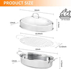 QPMR 22" Stainless Steel Roasting Pan with Lid and Rack,25LB Capacity,Large Roaster Pan for Oven,Nonstick Roasting Pan for Turkey,Chicken,Gifts for Mom,Wife
