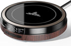 Coffee Mug Warmer for Desk, 50W Fast Heating Cup Warmer with Smart Display, 4 Temps & 12H Timer, Auto Shut Off for Tea, Milk, Hot Drinks - Wood Effect