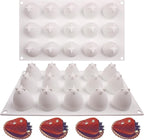Strawberry Chocolate Silicone Mold for Mousse Cake(15-Cavity), Fruit Shaped Fondant Mold for Birthday Party Cake Decoration Pastry Dessert Pudding Ice Cream Candle Soap