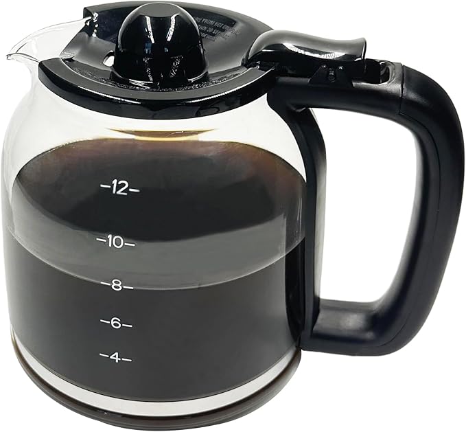 12 CUP Replacement Glass Carafe Pot ONLY Compatible with Ninja Coffee Maker CE251 CE250 CE200 CE200C CE201 CE201C series, Ninja Carafe Replacement Part No. # XGLSLID200