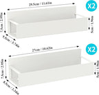 HuggieGems 4 Pack Magnetic Spice Storage Rack Organizer for Refrigerator and Oven, Cream White Fridge Organizers and Storage