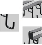 Under Cabinet Kitchen Utensil Hooks, Iron Double Row Rail Mug Holder Under Shelf Clip On Cabinet Hook Spoon Shovel Shelving for Restaurant Cup Hanging(Black)
