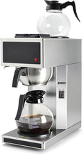 VONCI 1610W Commercial Coffee Maker, 12 Cup Drip Coffee Machine, 2 Glass Carafes and 2 Warmers, Stainless Steel Housing & Funnel, Industrial Coffee Maker for Offices, Hotels, Home