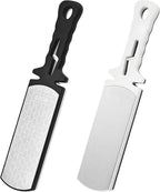Diamond Sharpening Stone,400/1000 Grit Handheld Double-Sided Diamond Sharpener 5 in 1 Honeycomb Surface Knife Sharpener Plate Whetstone with Ceramic & Tungsten Steel Scissor Slot,White