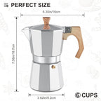 wedrink Stovetop Espresso Maker Aluminum Moka Pot 6 Cups Cuban Coffee Maker Stovetop Coffee Maker Moka Italian Espresso