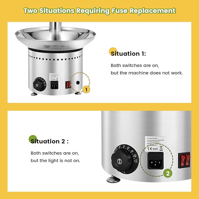 Commercial Chocolate Fountain 6 Layers 19Lbs Large Chocolate Fondue Tower Stainless Steel Hot Chocolate Waterfall for Nacho Cheese Knob Control