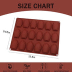 2 PCS Silicone Madeleine Pans, 18-Cavity Madeleine Baking Molds for Cake, Chocolate, Candy, Bread, Cookie, 12.8 x 9.65 x 0.55 Inches