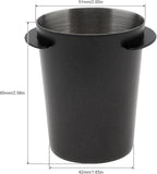 Coffee Dosing Cup 51mm, Espresso Coffee Dosing Cup, Stainless Steel Dosing Cup Compatible with All 58mm Portafilter,Coffee Powder Cup, Coffee Powder Feeder (1, Black, 51mm)