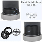 Elevate Anti-Splash Cup Riser Accessory for most Keurig K-cup, Cuisinart Single Serve, and other Coffee Makers, Adjustable for Cup Size and Drip Tray Type (Black with Light Gray Base)