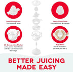 Dash Citrus Juicer Extractor: Compact Juicer for Healthy Juice, Oranges, Lemons, Limes, Grapefruit & other Citrus Fruit with Easy Pour Spout + 20 oz Pitcher - White
