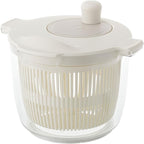 Risu Liberalista Salad Spinner, Vegetable Drainer, White, 0.6 gal (2.3 L), Made in Japan