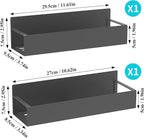 HuggieGems 2 Pack Magnetic Spice Storage Rack Organizer for Refrigerator and Oven, Dark Gray Fridge Organizers and Storage