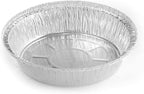 Mr Miracle Pack of 50 Disposable Aluminum Foil Pans –9 Inch Circular Aluminum Pans, Ideal for Baking, Storing, Heating, Serving, BBQ - Round Foil Pans