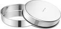 E-far 7 Inch Cake Pan Set of 2, Stainless Steel Round Baking Pans Tins Mold - Non-Toxic & Leak-Proof for Birthday Wedding Layer Tiered Cake, Easy Clean & Dishwasher Safe