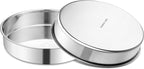 E-far 7 Inch Cake Pan Set of 2, Stainless Steel Round Baking Pans Tins Mold - Non-Toxic & Leak-Proof for Birthday Wedding Layer Tiered Cake, Easy Clean & Dishwasher Safe