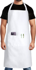 Syntus Apron for Men Women, Adjustable Cooking Kitchen Chef Aprons with 2 Pockets, Cotton/Polycotton/Polyester