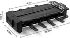 CUSIMAX Raclette Grill Raclette Table Grill Rotatable Korean BBQ Grill, 1400W Indoor Grill with 2 Non-stick Grill Plates, 8 Cheese Trays and Wooden Spatulas, Tabletop Electric Grill for 8 People