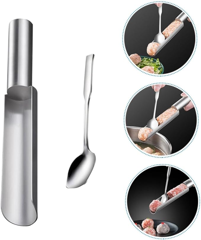 OUNONA Stainless Steel Meatball Maker Mold DIY Shrimp and Fish Ball Tool Non-Stick Kitchen Gadget for Easy Meatball Making 1 Set for Home Cooking