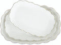 Kassel Ceramic Serving Platter Set | 16”/14”/12” Oval Serving Trays for Entertaining at Parties and Weddings | Oven Safe Extra Large Serving Trays for Tacos, Steak, and Cake
